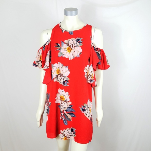 Papermoon Cold shoulder Floral Dress - Picture 1 of 5
